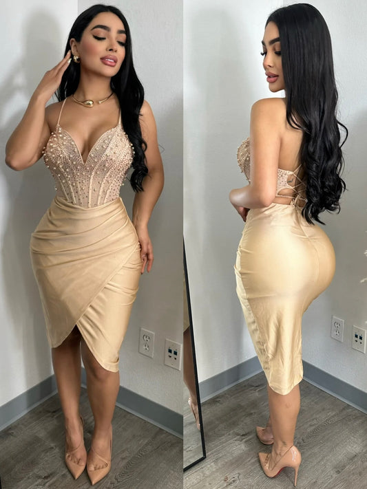 PERLA midi vestido