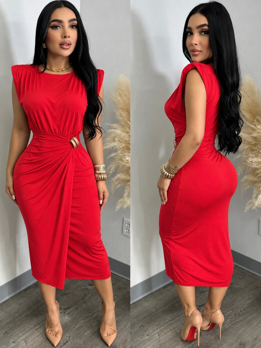 RINA midi vestido